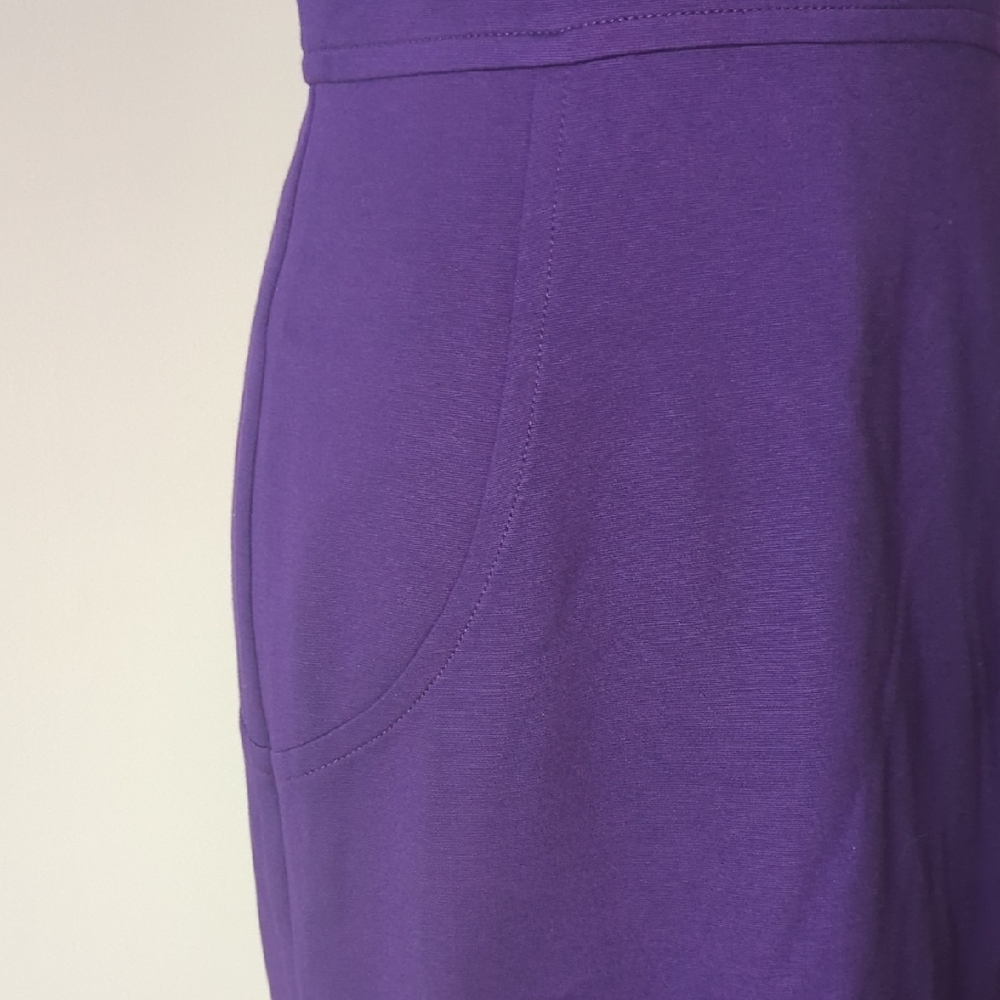 Trina Turk V-Neck Sleeveless Purple Midi Dress - Picture 5 of 15